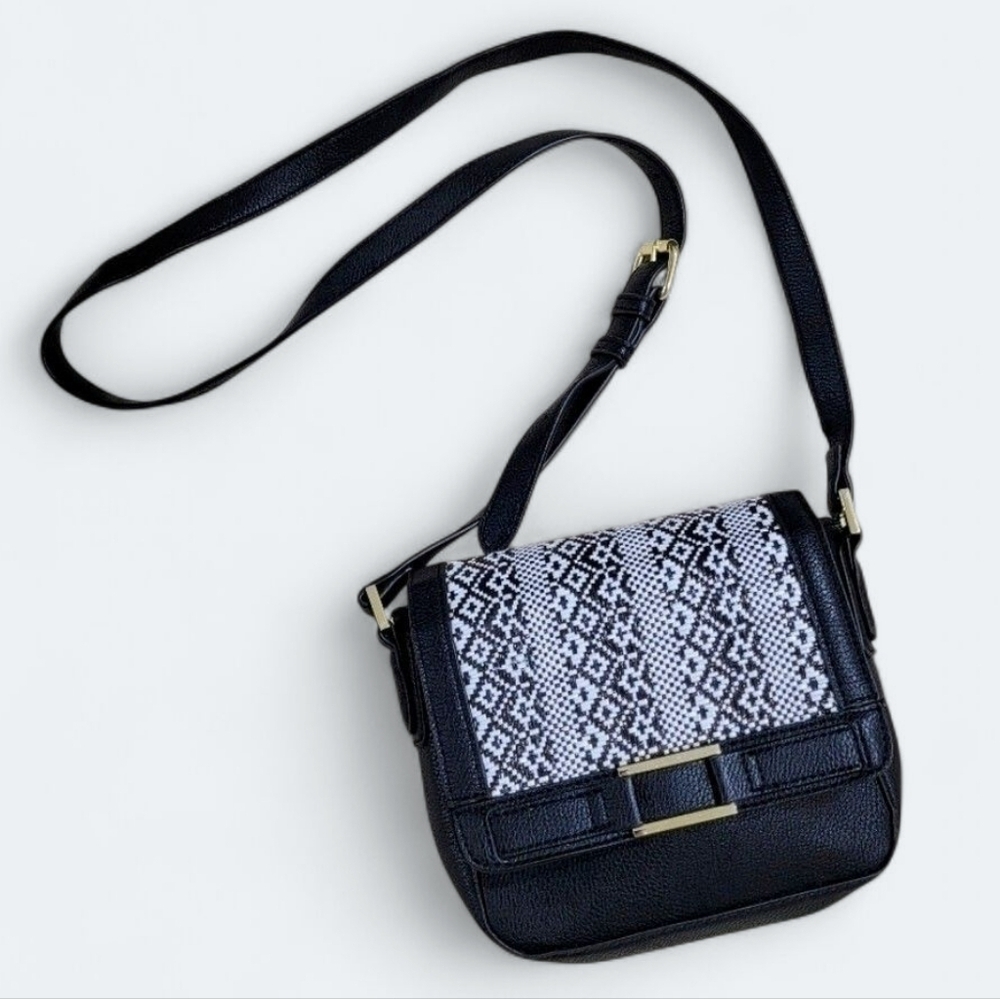 Target Faux leather Woven Flap Small Crossbody Bag